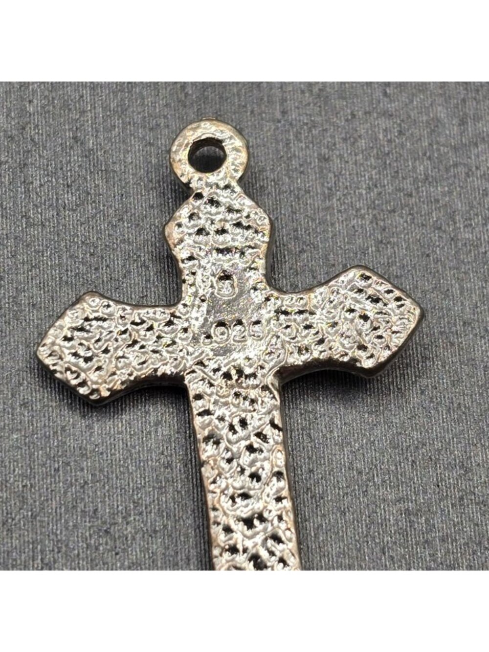Vintage Sterling Silver Crucifix Pendant 1" Religious Cross Signed S - Picture 4 of 8